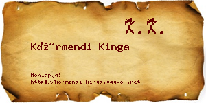 Körmendi Kinga névjegykártya