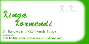 kinga kormendi business card